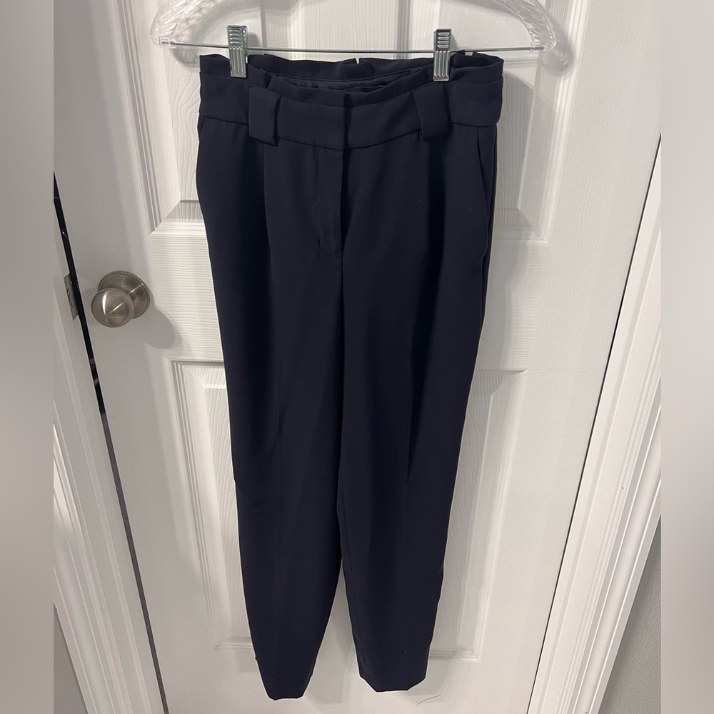 Express paper bag ankle pant in navy size 0
